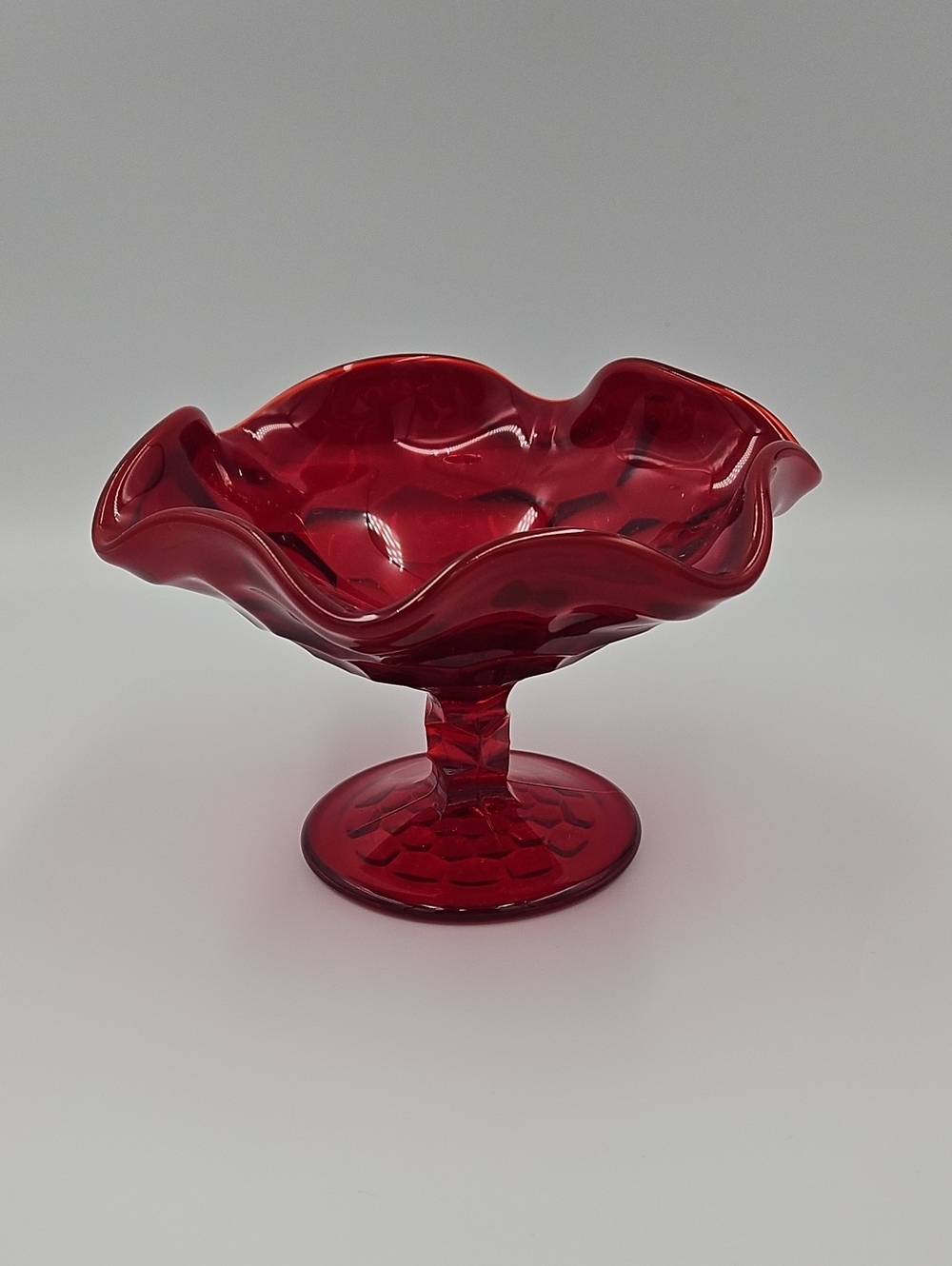 Red Candy Dish / Compote - Picture 1 of 4